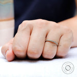 Lifestyle view of elegant double row pave band