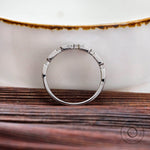 Rear view of polished white gold band