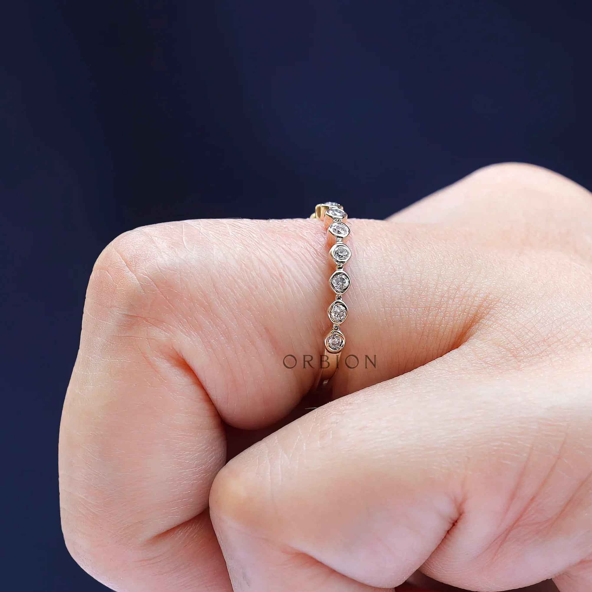 Stackable Bubble Wedding Band in Polished Yellow Gold