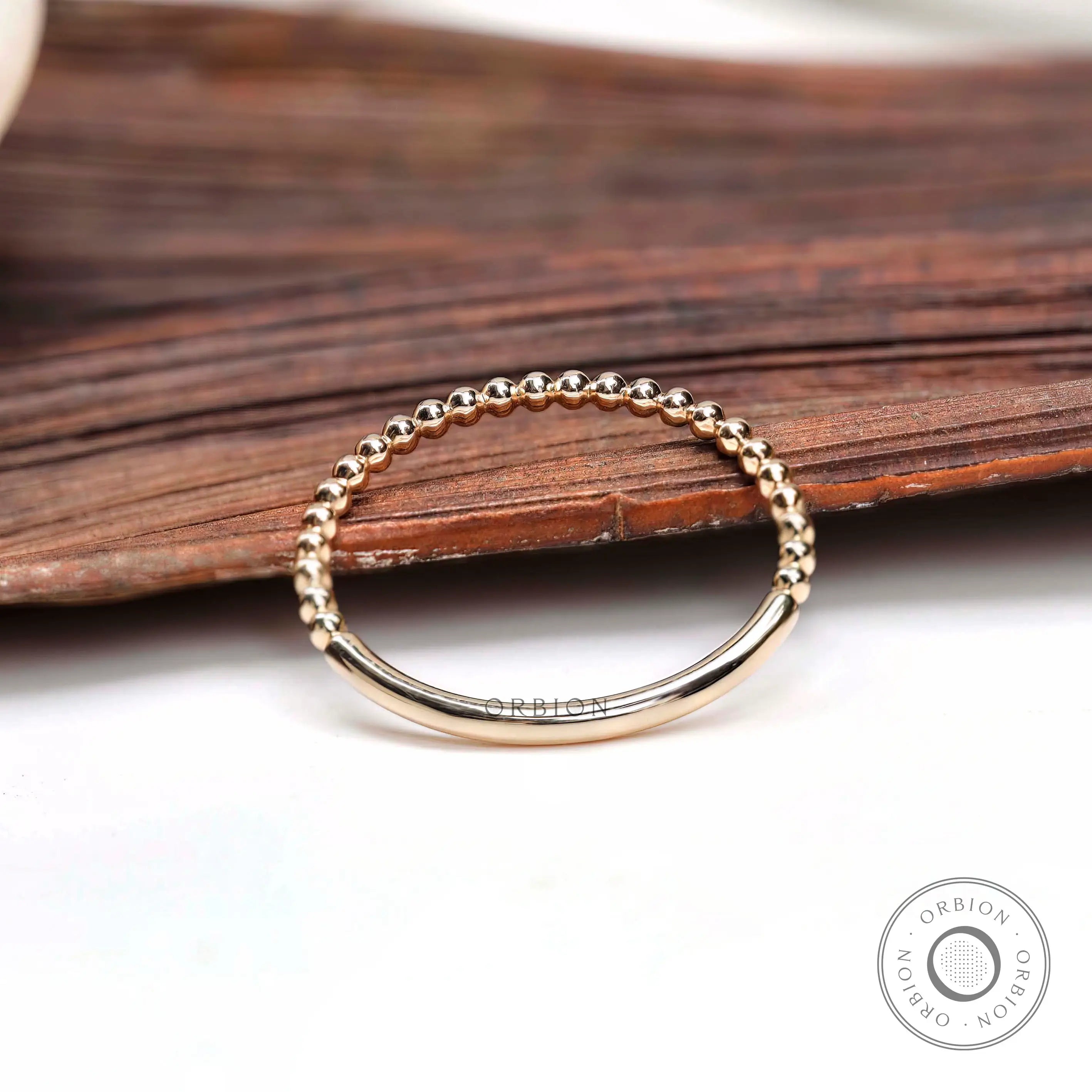 Inside view of beaded band showing smooth polished comfort fit