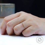 Beaded ball gold dotted wedding band worn on hand, minimalist style