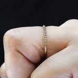 Classic Beaded Ball Gold Dotted Dainty Wedding Band in 10K Yellow Gold