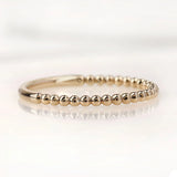 Classic Beaded Ball Gold Dotted Dainty Wedding Band in 10K Yellow Gold