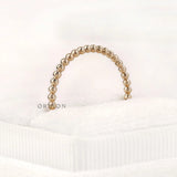Classic Beaded Ball Gold Dotted Dainty Wedding Band in 10K Yellow Gold