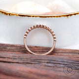 Back view of half eternity moissanite band in polished