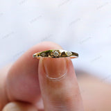 Round Starburst Lab Diamond Band, 14K Gold Wedding Band For Her, Signet Diamond Ring, North Star Celestial Ring, Dainty Diamond Band