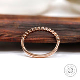 Moissanite Wedding Band Women Rose Gold Half Eternity Diamond Wedding Ring Matching Stacking Ring Minimalist Delicate Bridal Anniversary