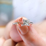 Toi Et Moi Engagement Ring Lab Diamond Double Stone Ring Real Lab Grown Diamond Ring Pear & Princess Ring, Elegant Color Diamond Ring
