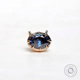2.2 CT Oval Deep Blue Moissanite Pendant, East West Old Mine Cut Pendant, Closed Bezel Georgian Style Pendant, Double Loop Gold Pendant