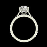 Cushion Cut Engagement Ring With Band, Hidden Halo Ring, Cathedral Shank Rings, Lab Diamond Matching Band, Moissanite Bridal Ring Set