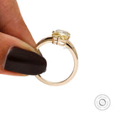 Fancy Yellow Crushed Ice Radiant Cut Lab Diamond Compass Setting Ring in 14K Yellow Gold, Yellow Lab Grown Diamond Ring, Color Diamond Ring