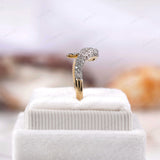 Dainty Lab Diamond Snake Ring – Symbolizes Strength and Beauty,  Perfect Gift for Her! Unique Serpent Ring in 10K Gold