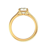 2.50 CT Krupp & Old Mine Emerald Cut Hybrid Moissanite Ring, 14K Yellow Gold Twin Claw Prongs Engagement Ring, Unique Wedding Ring