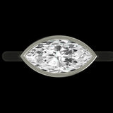 Marquise Brilliant Cut Moissanite East West Ring in 10K/14K/18K Solid Gold, Bezel Cathedral Set Ring, Engagement Ring For Women