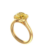 2 CT Old European Cut Champagne Moissanite Ring, 4 Claw Prongs 10K/14K/18K Yellow Gold Engagement Ring, Solitaire Ring, Moissanite Ring