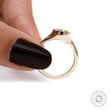 OMC Elongated Cushion Chunky Yellowish Champagne Moissanite Ring in 10K Yellow Gold Champagne Bezel Ring Modern Statement Ring