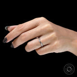 2 MM Curved Wedding Band With 5 Lab Diamonds in 18K White Gold, Matching Contour Band For Her, Curved Diamond Band, Wave Ring Diamond