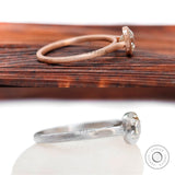 Old Mine Cut Cushion Moissanite Ring, Bezel Engagement Ring, Off White Color Stone Ring, Satin Matte Finish Ring, Dainty Rose Gold Rings