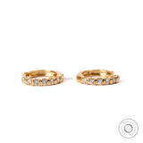 2 MM Lab Grown Diamond Hoop Earrings, Bar Set Round Diamond Mini Huggie Hoops, 10k/14k/18k Solid Yellow Gold Earrings, Dainty Hoops For Girl