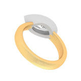 Marquise Brilliant Cut Lab Diamond/Moissanite East West Ring in 10k Solid Gold, Bezel Set Dual Tone Ring, Bezel Set Engagement Ring