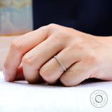 2 MM Pave Set Half Eternity Diamond Wedding Band, Unique Moissanite Wedding Band, Yellow Gold Thin Diamond Band, Double Row Eternity Ring