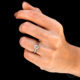 Old Mine Cut Cushion Moissanite Ring, Bezel Engagement Ring, Off White Color Stone Ring, Satin Matte Finish Ring, Dainty Rose Gold Rings