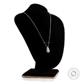 Pave Diamond Teardrop Necklace, Solid Gold Lab Grown Diamond Necklace, Minimalist Pear Shaped Chain Pendant, Daily Wear Necklace