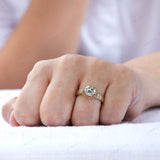 Old European Cut Moissanite Engagement Ring, Claw Prong Set Art Deco Style Vintage Ring, 14k Yellow Gold Ring, 2 Ct Antique Moissanite Ring