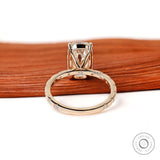 Old Mine Cut Elongated Cushion Cut Moissanite Engagement Ring Yellow Gold Vintage Solitaire Ring Accented Shank Antique Bridal Ring