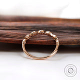 Dainty Moissanite Band, Half Eternity Band, Marquise Shaped Stacking Band, Minimalist Ring Jewelry, Delicate Band Ring, 14k Rose Gold Band