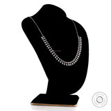 Round & Pear Cut Diamond Flexible Choker Necklace, Solid Gold Minimal Diamond Necklace, Lab Diamond Flexible Linking Statement Necklace