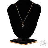 Sea Anchor Boaters Necklace Mariners Nautical Theme Bling Anchor and Rope Pendant  Lab Diamond Solid Gold Anchor Charm Pendant Necklace