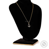 Sea Anchor Boaters Necklace Mariners Nautical Theme Bling Anchor and Rope Pendant  Lab Diamond Solid Gold Anchor Charm Pendant Necklace