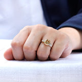 Elongated Cushion Dark Champagne Moissanite Engagement Ring With Side Baguette Stones 14k Yellow Gold Color Moissanite Wedding Bridal Ring