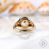 Large Engagement Ring, 10 MM 3.5 CT Cushion Ring, Old Mine Cut Cushion Moissanite Ring, Vintage Cluster Ring, Solitaire Bezel Ring Gold