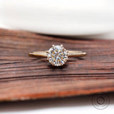 1 CT Round Brilliant Cut Lab Grown Diamond Engagement Ring, 14K Yellow Gold Solitaire Rings, Unique Promise Ring, 1 Carat Lab Diamond Ring