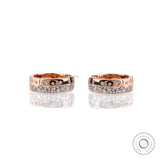 Scattered Diamond Hoop Earrings, Confetti Diamond Earrings, Unique Flush Set Lab Grown Diamond Earrings, Solid Gold Huggie Hoop Earrings