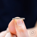 Half Eternity Moissanite Band, Art Deco Stacking Ring, 14k Gold Milgrain Wedding Band, Vintage Wedding Band, Bezel Band Ring, Dainty Ring