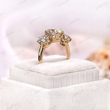 Classic Round OEC Moissanite Ring - Sparkle and Sophistication for Her, Vintage Inspired Three Stone Moissanite Ring - Promise Ring For Her