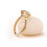 3 Ct OEC Moissanite Ring, Off White Stone 8 prong Ring, Georgian Style Ring, Solid Yellow Gold Knife Edge Ring, Vintage Solitaire Ring