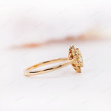 0.90CT Fancy Yellow Oval Cut Natural Colour Diamond Engagement Ring, Starburst Halo Diamond Ring, 14K Mirror Finished Yellow Gold Ring