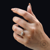 Romantic Marquise Moissanite Wedding Set with Curved Band - Handcrafted Elegance, Unique East West Marquise Ring Set, Perfect Gift For Her