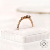 Marquise & Round Cut Chevron Wedding Band, 14k Solid Gold Contour Moissanite Wedding Band, Stacking Curved Wedding Band, Nesting Band Ring