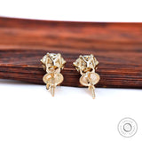 7 MM Old European Cut Off White Moissanite Stud Earrings, Classic Claw Prong Studs, Vintage Style Screw Back Gold Stud, Old Cut Earrings