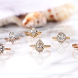 1.5 CT Round Lab Grown Diamond Engagement Ring, IGI Certified, 14k Yellow Gold Halo Wedding Ring, Unique Solitaire Promise Ring, Bridal Ring