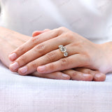 Classic Round OEC Moissanite Ring - Sparkle and Sophistication for Her, Vintage Inspired Three Stone Moissanite Ring - Promise Ring For Her