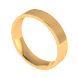 5 MM Wide Comfort Fit Men's Wedding Band in 18k Solid Yellow Gold, Unisex Plain Gold Band, Flat Gold Band, Thick Gold Band, Mens Thumb Ring