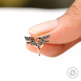 Valkyrie Stud Earrings, Flying Guardian Angel Earrings, Black Moissanite Earrings, Solid Gold Dainty Earrings, Earrings For Young Girl