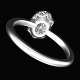OMC Oval Cut Moissanite Ring, 10K White Gold Classic Solitaire Rings, Anniversary Ring, Unique Engagement Ring, Proposal Ring Gold