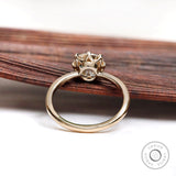 Vintage Vibes: Off White Stone Engagement Ring with Old Mine Cut - Georgian Charm, Elongated Cushion Moissanite Ring - Vintage Solitaire